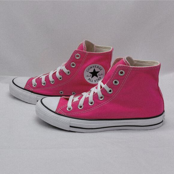 Converse Womens Chuck Taylor Hi Top Sneakers 7.5 Pink Y2K Athletic Preppy Shoes - Picture 2 of 10